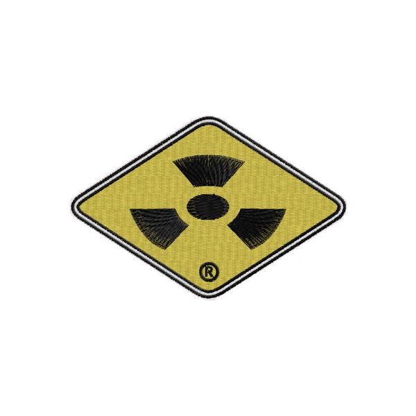Ricamo a filo Simbolo Nucleare in base cm.10 Cod.20120905_B