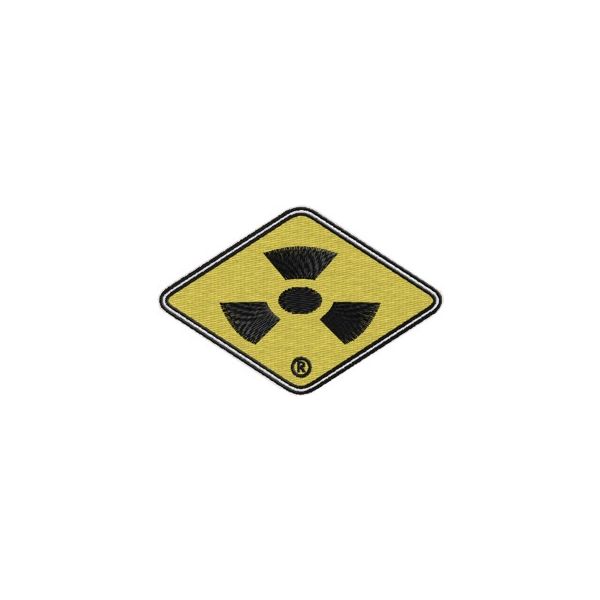 Ricamo a filo Simbolo Nucleare in base cm.7,5 Cod.20120905_C