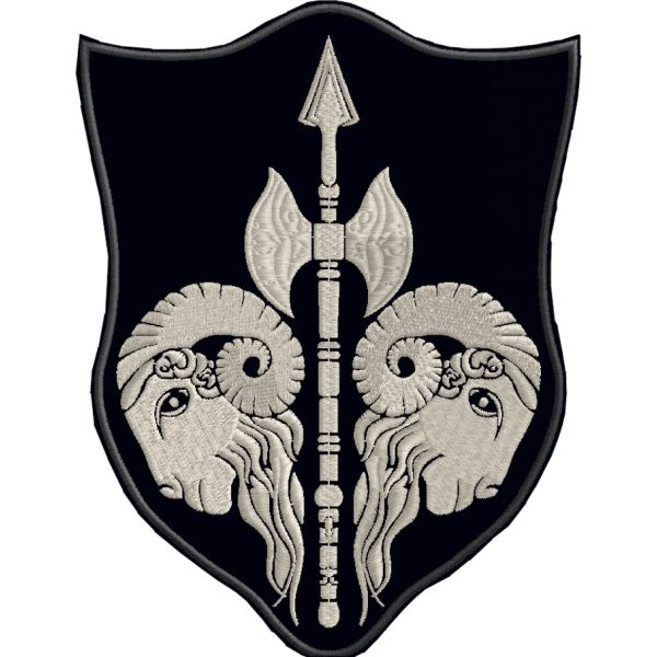 Patch Ariete con spada, completamente ricamato Cod.20120918_A