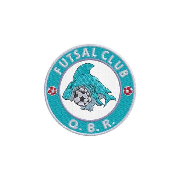 Patch personalizzato FUTSAL CLUB QBR con squalo Cod.20121117_A