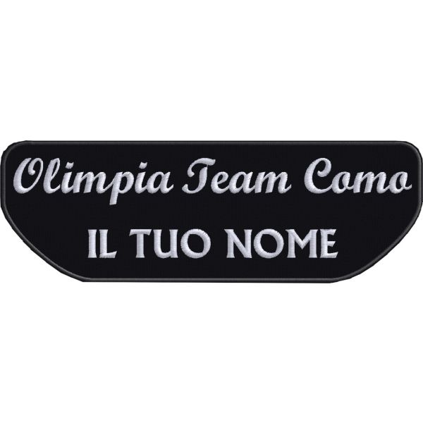 Ricamo "Olimpia Team Como" con nome atleta Cod.20130203_A