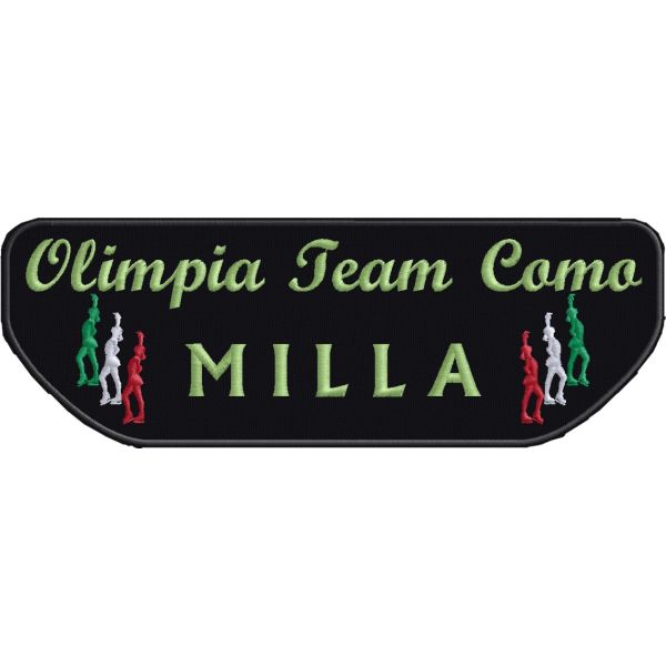 Ricamo "Olimpia Team Como" con nome atleta Cod.20130203_B