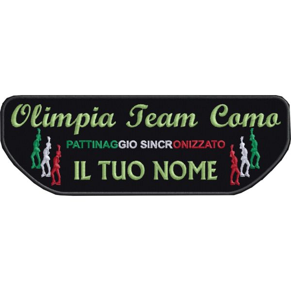 Ricamo "Olimpia Team Como" con nome atleta Cod.20130203_C