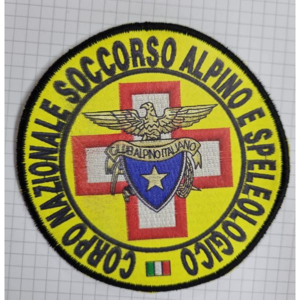 Patch STAMPATO COLOR PRINT Corpo Naz.Socc. Alpino speleologico 9 Cm. FOTO SU CARTA