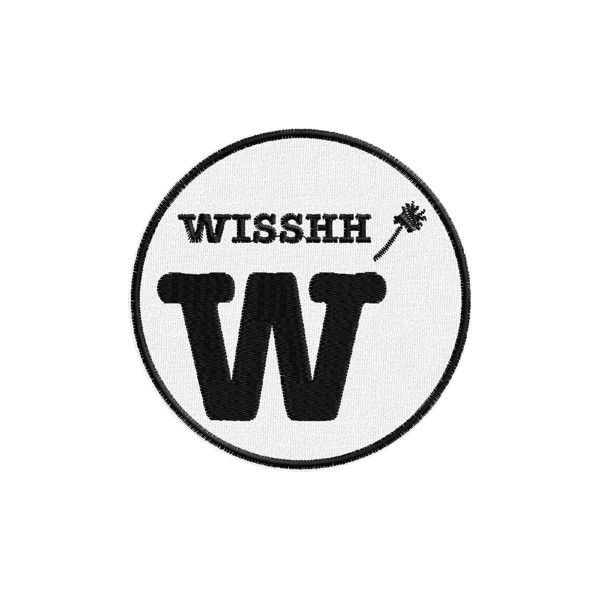 Patch tondo ricamato white W wisshh Cod.20130321_B