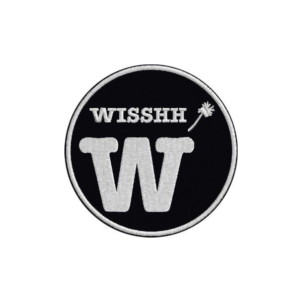 Patch tondo ricamato Black W wisshh  Cod.20130321_C