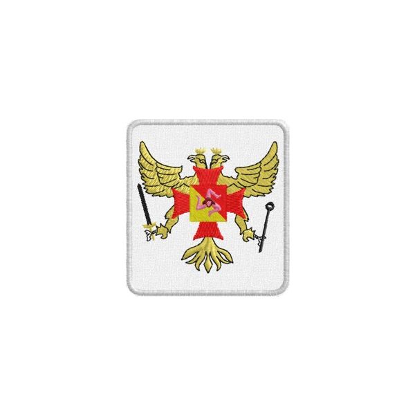 Patch ricamato stemma con aquila e trinacria Cod.20130411_B