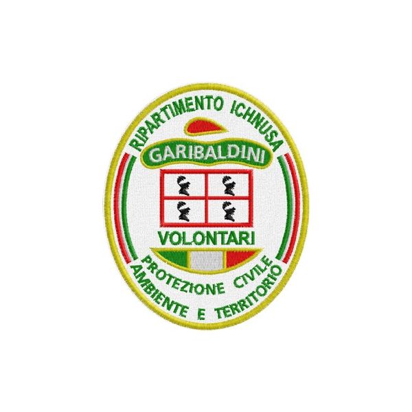 Patch ricamato ovale cm.9,5 Prot.Civile ICHNUSA Cod.20130419_C
