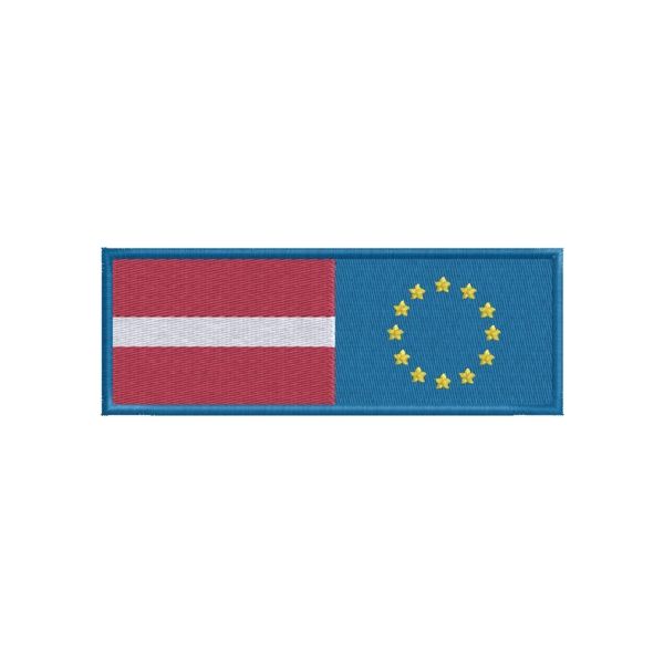 Band ricamata mis. 110 x 40 mm. Cod.20130515_U_europa-Lettonia