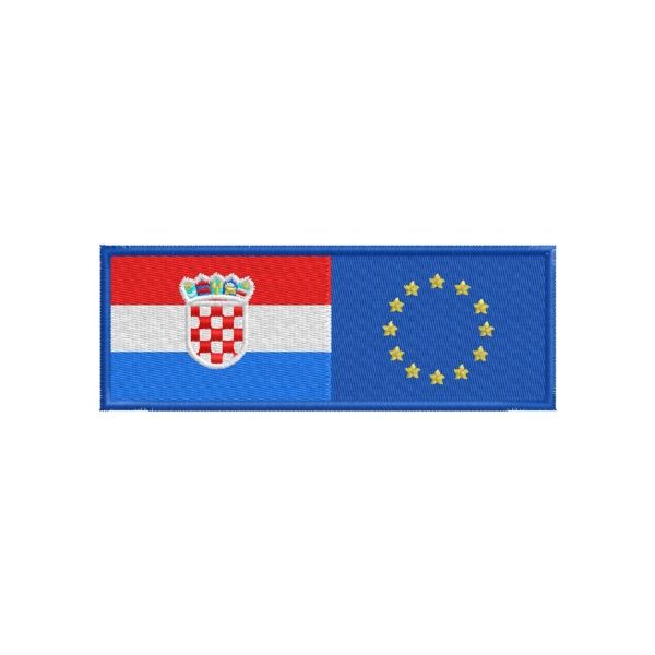 Band ricamata mis. 110 x 40 mm. Cod. 20130516_N_Europa-Croazia