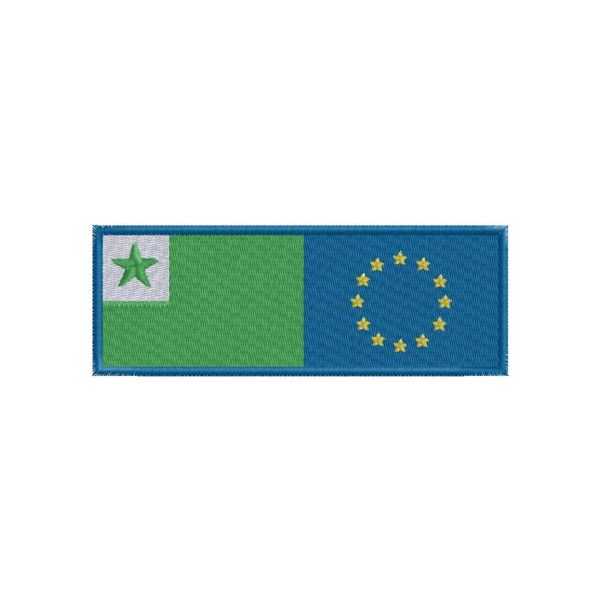 Band ricamata mis. 110 x 40 mm. Cod.20130516_R_Europa-Esperanto