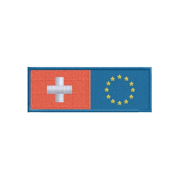 Band ricamata mis. 110 x 40 mm. Cod. 20130516_U_Europa-Svizzera