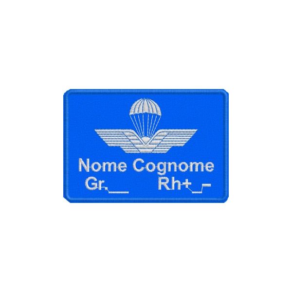 Patch personalizzato brevetto paracadutista Cod.20130619_Blu