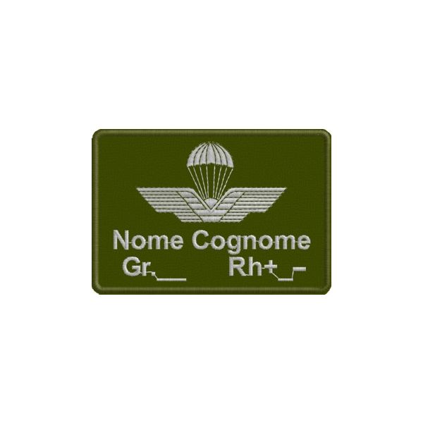 Patch personalizzato brevetto paracadutista Cod.20130619_Verde