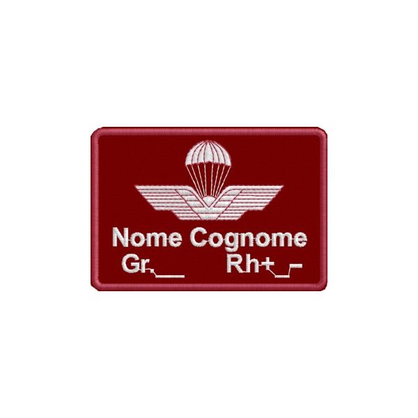 Patch personalizzato brevetto paracadutista Cod.20130619_Rosso