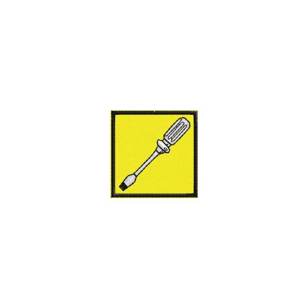 Patch ricamato - Mis. 45x45 mm. Cacciavite cod. 20130902_A