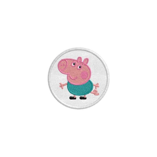 Bollo tondo ricamato George PIG Cod. 20130915