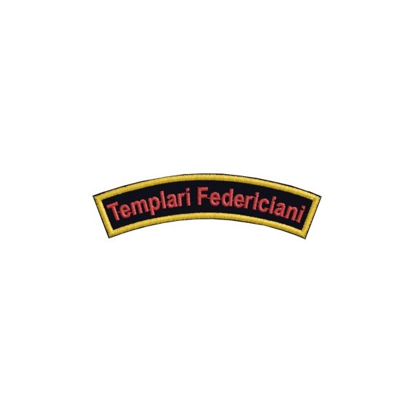 Patch ricamato Templari Federiciani, fondo nero  Cod.20131022_A