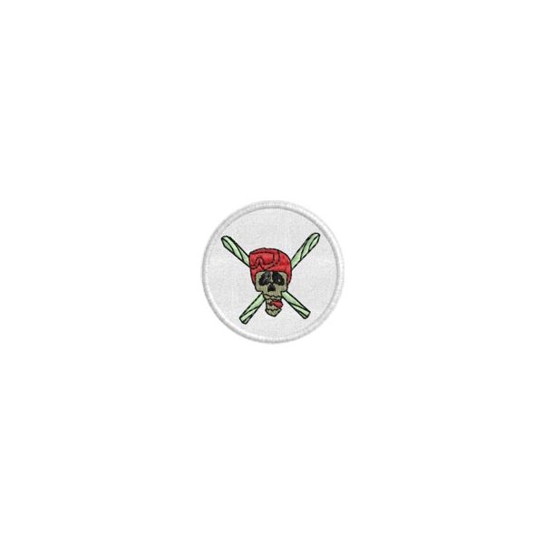 Patch ricamato teschio con 2 mazze Cod.20131105_A