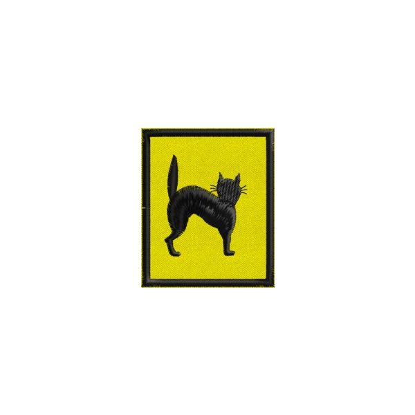 Patch su tessuto giallo con gatto nero Cod.20131109_A