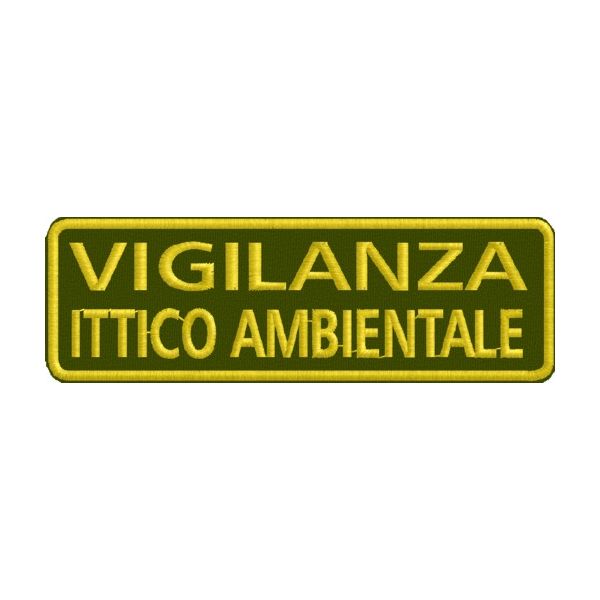 Patch ricamato cm.13 VIGILANZA ITTICO AMBIENTALE Cod.20131121_A