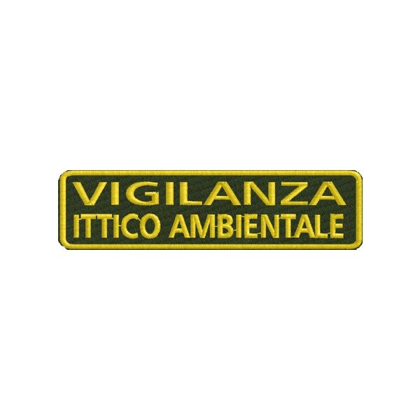 Patch ricamato mm.115 x 30 VIGILANZA ITTICO AMBIENTALE Cod.20131121_C