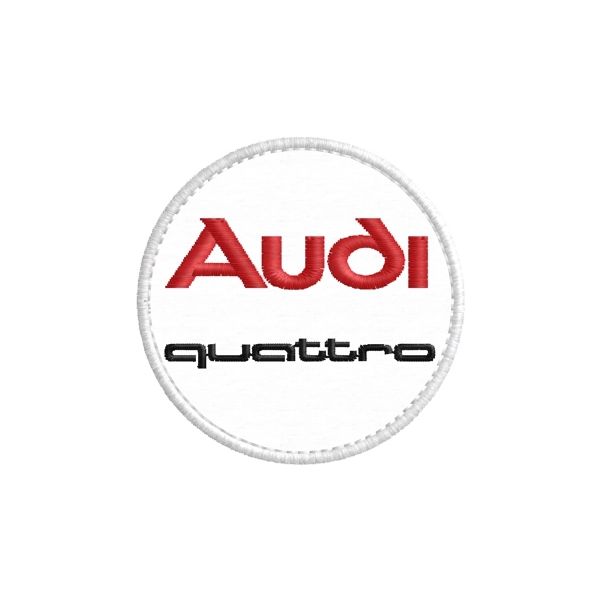 Patch  tondo AUDI quattro Logo ricamato  Cod.20131209_55 -Diam. mm. 55