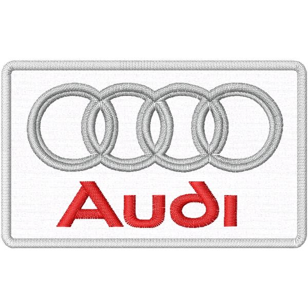 Patch  AUDI Logo ricamato  su base nera cm.5 x8