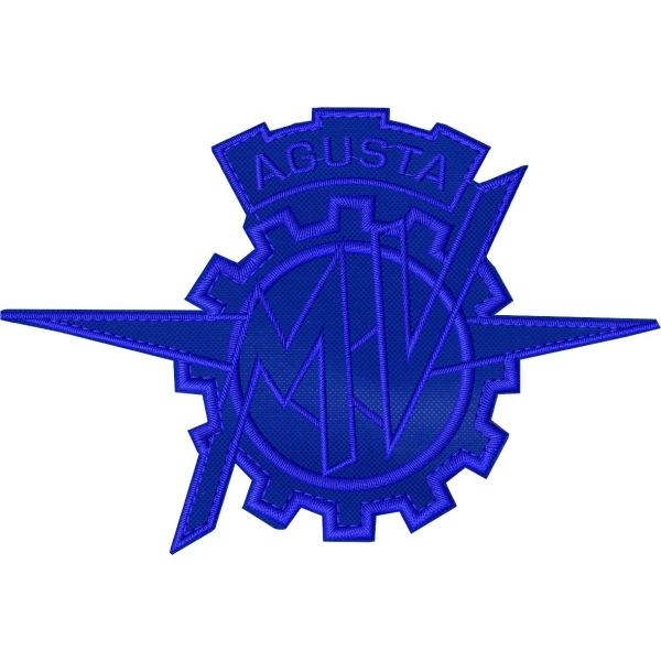 Patch Stemma M V Agusta monocolore su base blu