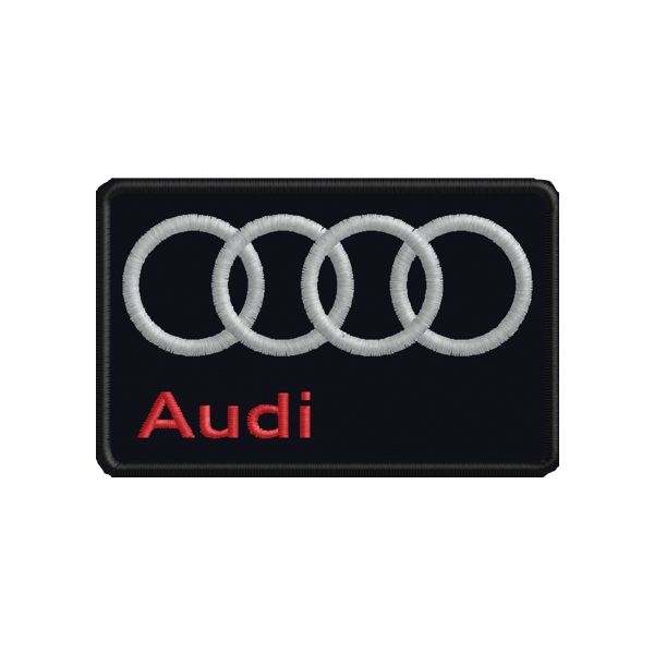 Patch  AUDI Restilyng Logo ricamato  Cod.20140223_A  su base bainca 