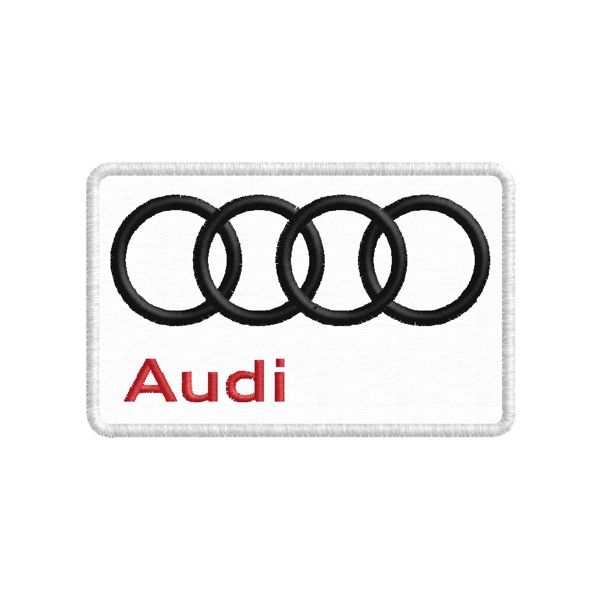 Patch  AUDI Restilyng Logo ricamato  Cod.20140223_A  su base bainca 