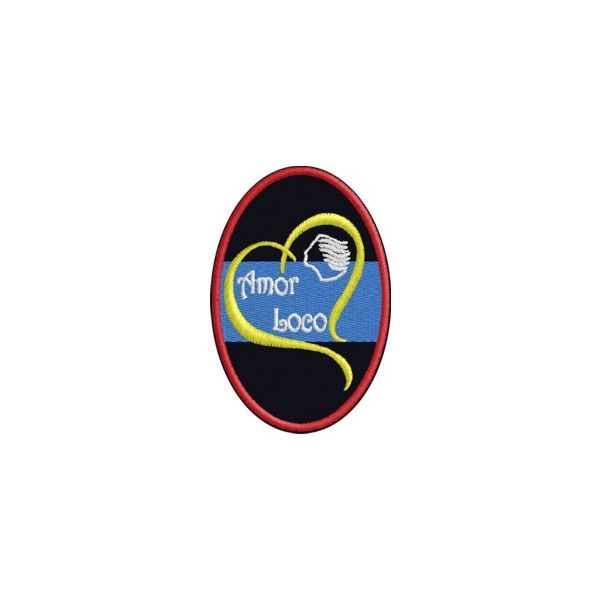 Patch Ovale ricamato Amor Loco cod.20140307_A