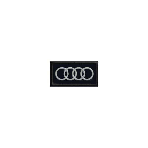 Stemma logo 4 cerchi AUDI  ricamati 50x25 mm.  Cod.20140309_C