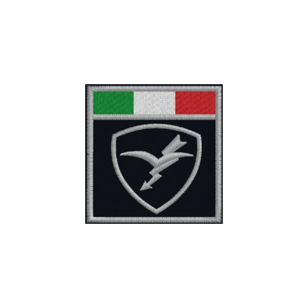 Stemma rettangolare folgore  Ricamato su NERO  Cod.20120326_O