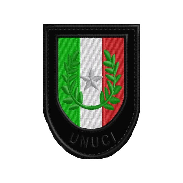 Stemma ricamato UNUCI Italia  su fondo militare  Cod. 20140312_T