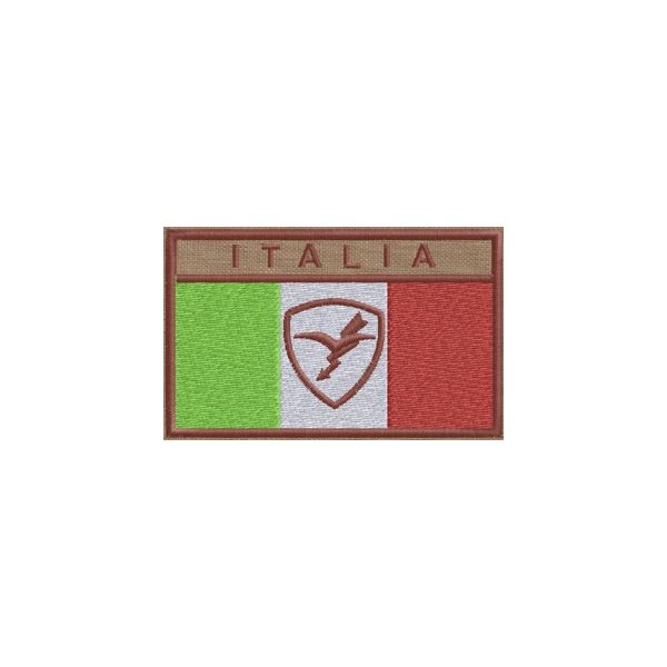 Stemma rettangolare folgore ITALIA su f.do TAN  Cod.20140312_V