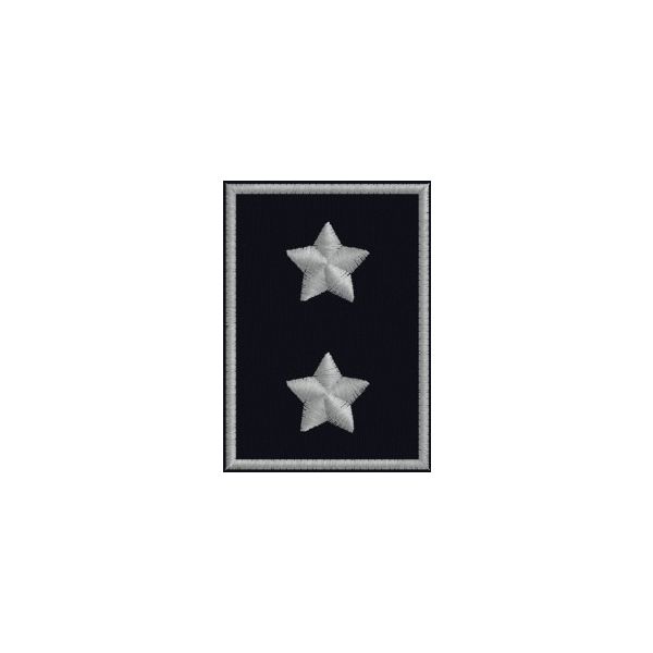 2 Stelle grado da tenente su fondo nero Cod. 20140312_Zsilver