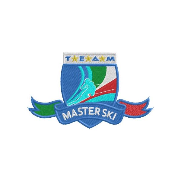 Patch ricamato su forma H mm. 65MASTER SKI TEAM cod.20140320_A