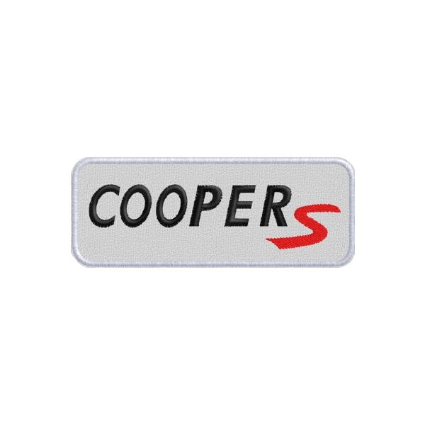 Logo Cooper S ricamato su base cm. 10 cod.20140521_A
