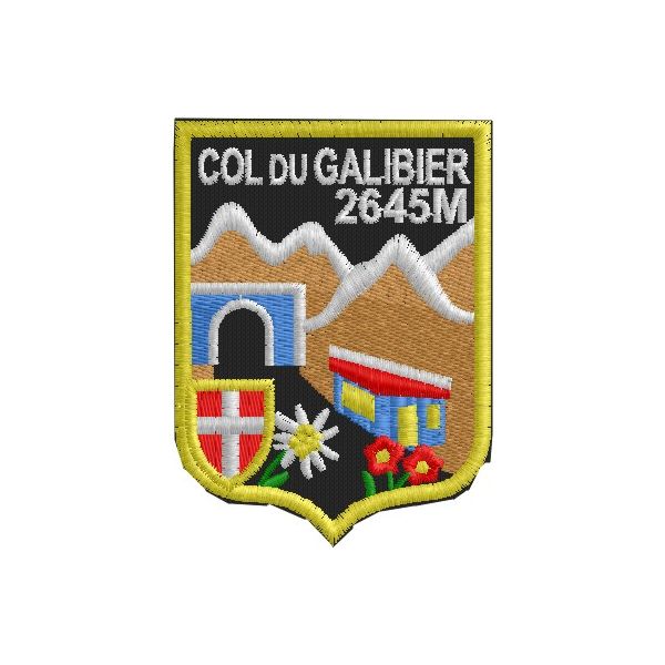 Patch alto 76mm ricamato COL DU GALIBIER 2645 m. Cod.20140811_A