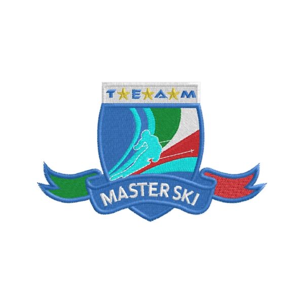 Patch ricamato su forma H mm.72  MASTER SKI TEAM cod.20140903_C