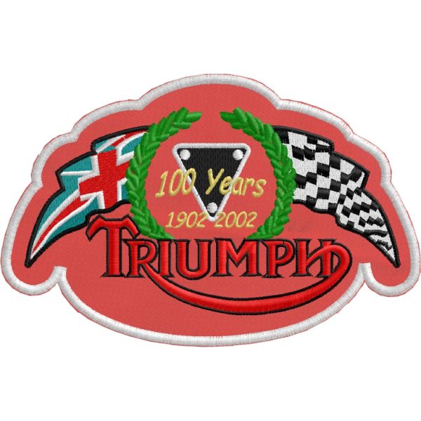 Patch ricamato 100 years Triumph mis. da schiena Cod.20141012_B