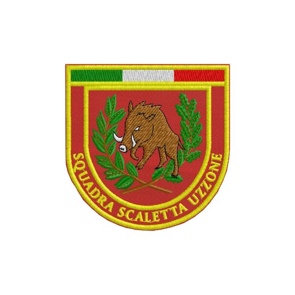 Stemma ricamato cinghiale squadra SCALETTA UZZONE Cod.20141106_A