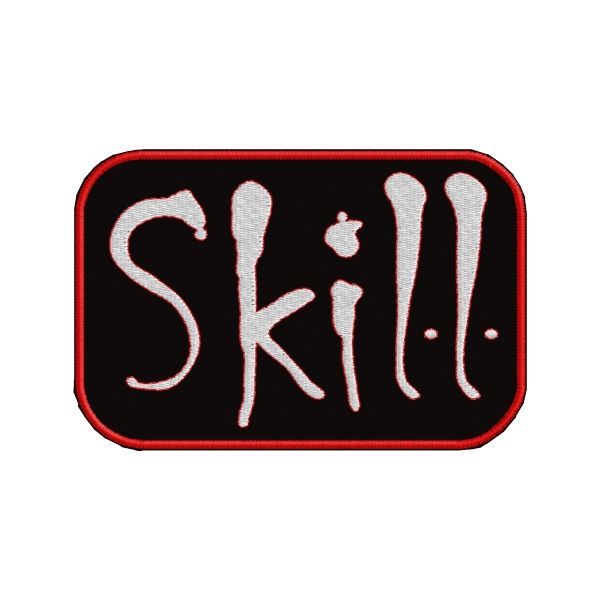 Patch ricamato su nero scritta SKILL Cod.20141108_B