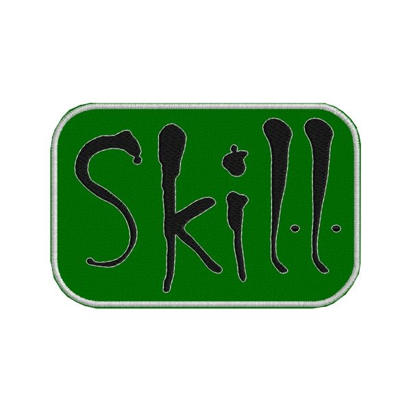 Patch ricamato su verde scritta SKILL Cod.20141108_B