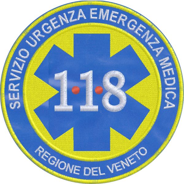 Patch da schiena 118 SUEM regione Veneto 29 cm. con filo fluo Cod.20141121_A