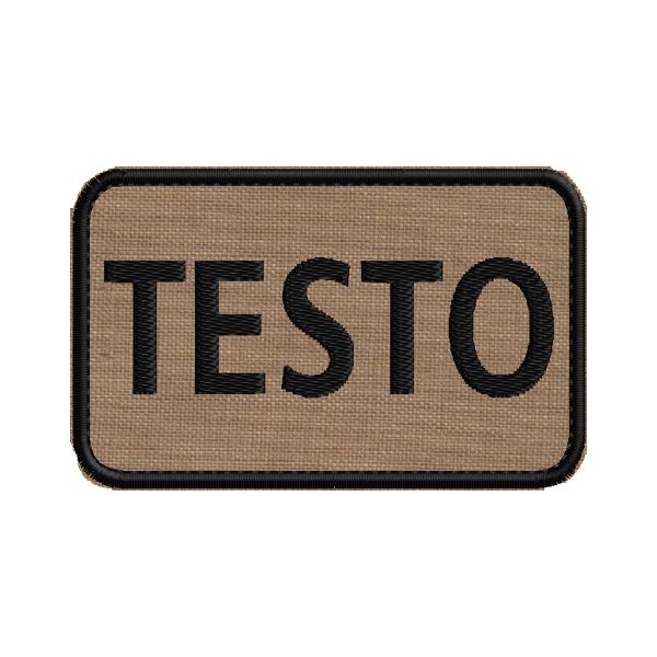 Esempio patch ricamata con 5 caratteri