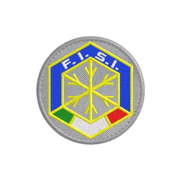 Patch tonda su baseGRIGIA diametro 60 mm. con ESAGONALE FISI 