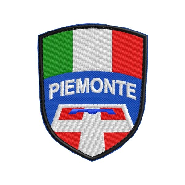 Patch ricamato SCI  PIEMONTE su base 60 mm.Cod.20141218_C