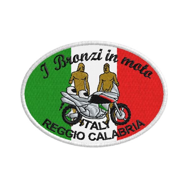 Patch Ricamato I Bronzi in moto Reggio Calabria Cod.20150108_A